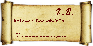 Kelemen Barnabás névjegykártya