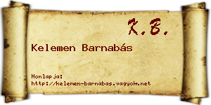 Kelemen Barnabás névjegykártya